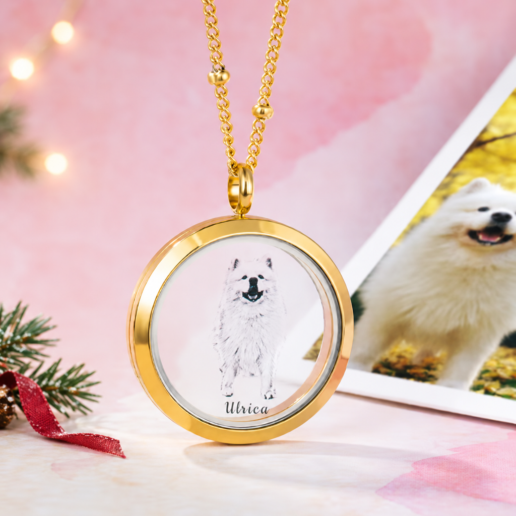Dog Fur Keepsake Necklace with Name
